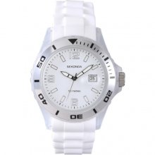 Mens Sekonda Party Time White Rubber Date Wrist Watch 3362