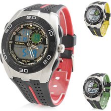 Men's Sporty Multi-Functional Rubber Digital Analog Multi-Movement Wrist Watch (Assorted Colors)