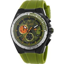 Men's Stainless Steel Case Quartz Chronograph Camouflage Dial Green Ru