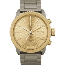 Men's Stainless Steel Case and Bracelet Gold Dial Chronograph