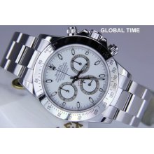 Mens Stainless Steel Rolex 116520 Daytona White Dial P Serial 2001 Wow