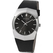 Mens Stainless Steel Strap Watch by Skagen Black Dial Black 580XLSLB