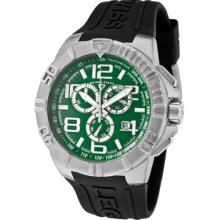 Men's Super Shield Chronograph Green Dial Black Silicone ...