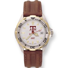 Mens Texas A&m University All-Star Leather Band Watch Ring