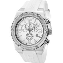 Men's Throttle Chronograph White Dial White Silicone ...