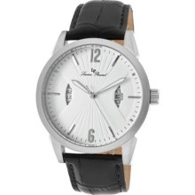 Men's Watzmann White Textured Dial Black Genuine Leather ...