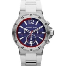 Michael Kors Melbourne Blue Dial White Rubber Mens Watch Mk8297