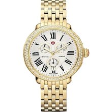 Michele Serein Yellow Gold Plated Diamond Watch