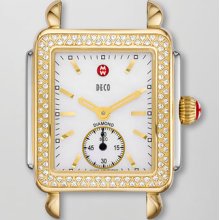 Michele Two-Tone Diamond Deco Watch Head