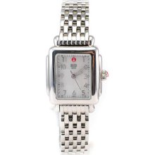 Michelle Deco Mini White Mother Of Pearl Arabic Numbers Stainless Steel Women's