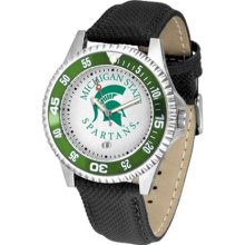 Michigan State Spartans MSU Mens Leather Wrist Watch