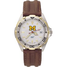 Michigan Wolverines Mens All Star Leather Watch