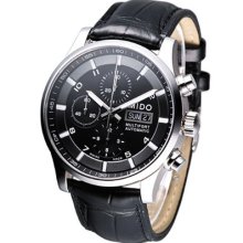 Mido Multifort Chronograph Automatic Swiss Watch Black M0056141605721 Leather