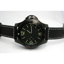 Military 60mm 285gram Heavy Xl Watch Handwind Blk Dial Pvd