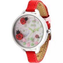 MINI POLYMER CLAY Quartz Lady Watch Handmade Beetles Girls Red