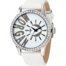 Morgan Women's M1103w Round Crystallized White With Logo Watch