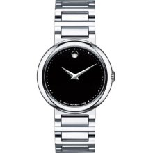 Movado 606419 Watch Concerto Ladies - Black Dial Stainless Steel Case Quartz Movement