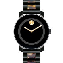 Movado 'Bold' Round Bracelet Watch Black Dial