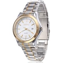 Multi-Colored Men's Dress Style Quartz Analog Alloy Wrist Watch