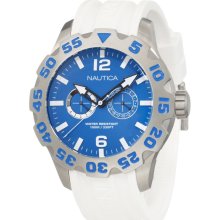 Nautica Men's N16612G White Resin Quartz Watch with Blue Dial ...