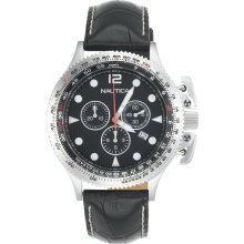 Nautica N22534G BFC II Black Leather Chronograph Men's Watch