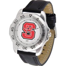 NC St Wolf Pack wrist watch : North Carolina State Wolfpack Bold Logo Sport Leather Watch