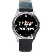 Ncis Logo Leather Round Metal Watch