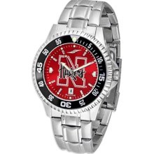 Nebraska Cornhuskers Competitor Red AnoChrome Steel Watch with Colored Bezel