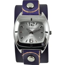 Nemesis Women's Retro Vintage Purple Leather Strap Watch (Durable mineral crystal protecs from scratches)