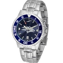 Nevada Wolf Pack Competitor AnoChrome Men's Watch with Steel Band and Colored Bezel