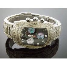 New Aqua Master 16 Diamond Black Face SS Band watch