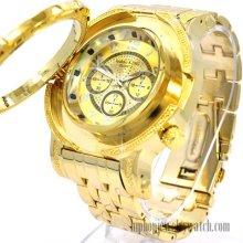 NEW MENS HIP HOP KING 2CHAINZ UZ METAL WATCHES GOLD FACE w GOLD BAND