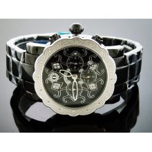 New Techno Watch 16 Diamonds Stainless steel 47MM Watch Black case