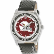 NFL Watches - Men's Arizona Cardinals Stainless Steel National Football League Watch and Leather Strap