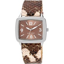 Nine West Women's Snakeskin Strap Brown Watch Women's