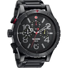 Nixon 48-20 Chrono All Black/multi A486 1320 Watch Bnib Msrp $500