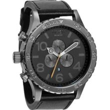 Nixon 51-30 Chrono Leather All Gunmetal-black Watch