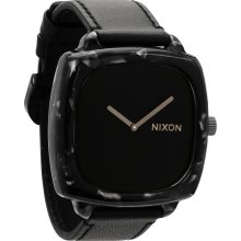 Nixon A1671040 Women's The Shutter Black Dial Black Leather Strap Grey