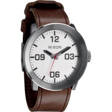 Nixon Corporal Watch Silver/Brown, One Size