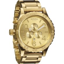 Nixon Mens 51-30 Chrono Stainless Watch - Gold Bracelet - Gold Dial - A083 502