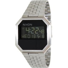 Nixon Men's Re-Run A158000-00 Silver Stainless-Steel Quartz Watch with Digital Dial