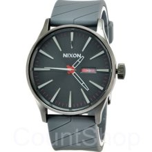 Nixon Sentry A027 Gunmetal | Polyurethane Strap | Day/date | 42mm | 100m |