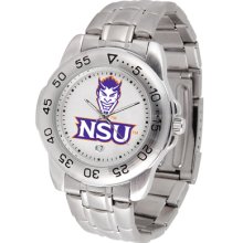 Northwestern State Logo- Mens Sport Steel Watch