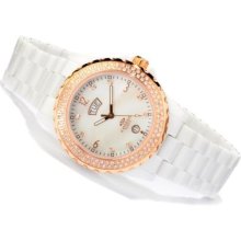 Oniss Paris Women's Royale Crystal Accented Ceramic Bracelet Watch