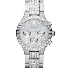 Original Dkny Ny8367 Mother-of-pearl Chronograph Watch For Women