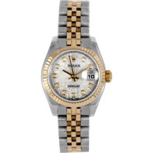 Original Rolex Ladies 18k/ss Datejust Factory Jubilee Diamond Dial 179173