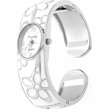 Oval-Dial Metal Bracelet Women's Quartz Wrist Watch