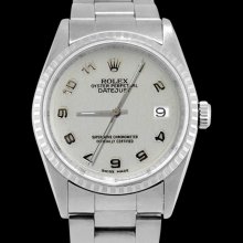 Oyster perpetual rolex date just watch Arabic dial fluted bezel datejust