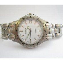 Palerma White Dial Steel Bracelet N.o.s. Quartz Gents Watch Running