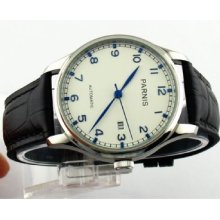 Parnis Blue Numbers Automatic 43mm Classic Mens Watch